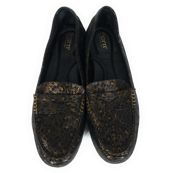 BORN Womens Malena Leather Driving Loafers Slip On In Black Multi Print Size 9.5 - Picture 8 of 11